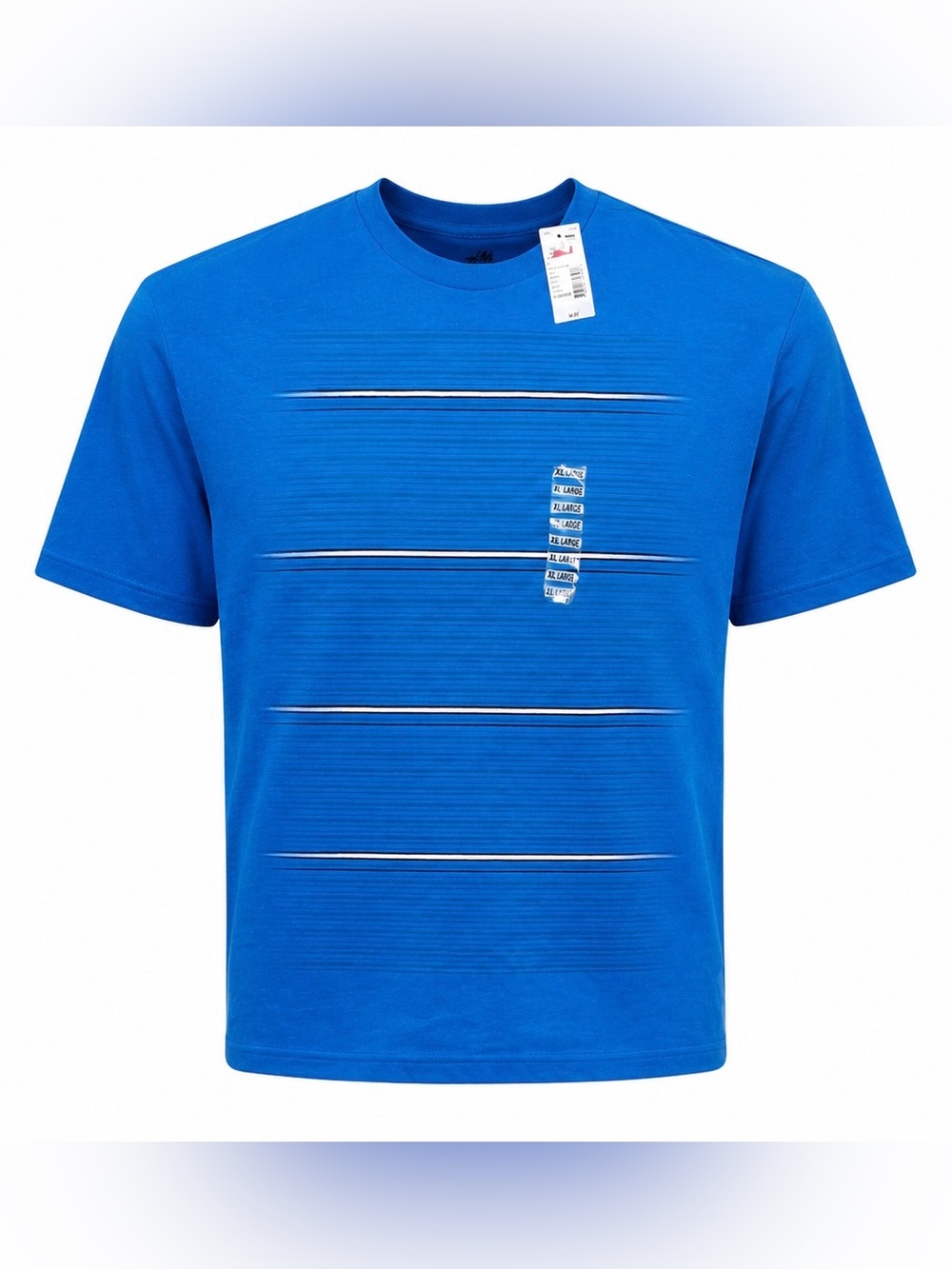 Ink Inc. Men's Royal Blue Short-Sleeve Crew Neck Tee with Subtle Stripes